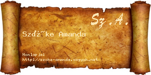 Szőke Amanda névjegykártya